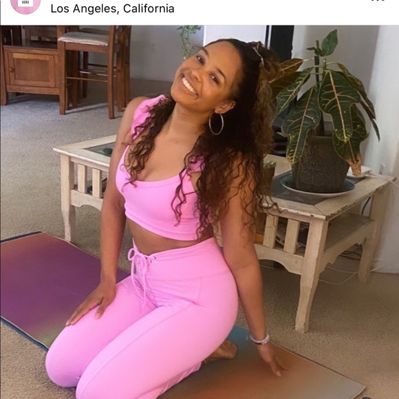 Year of Ours Pink Gloss Football Leggings Size Small $114 - Luxury Workout Pants - Picture 13 of 14